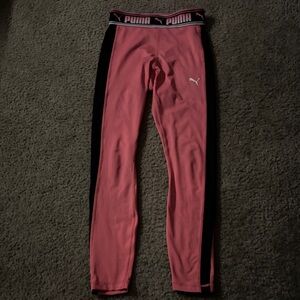 Puma Kids Pink and Black Leggings